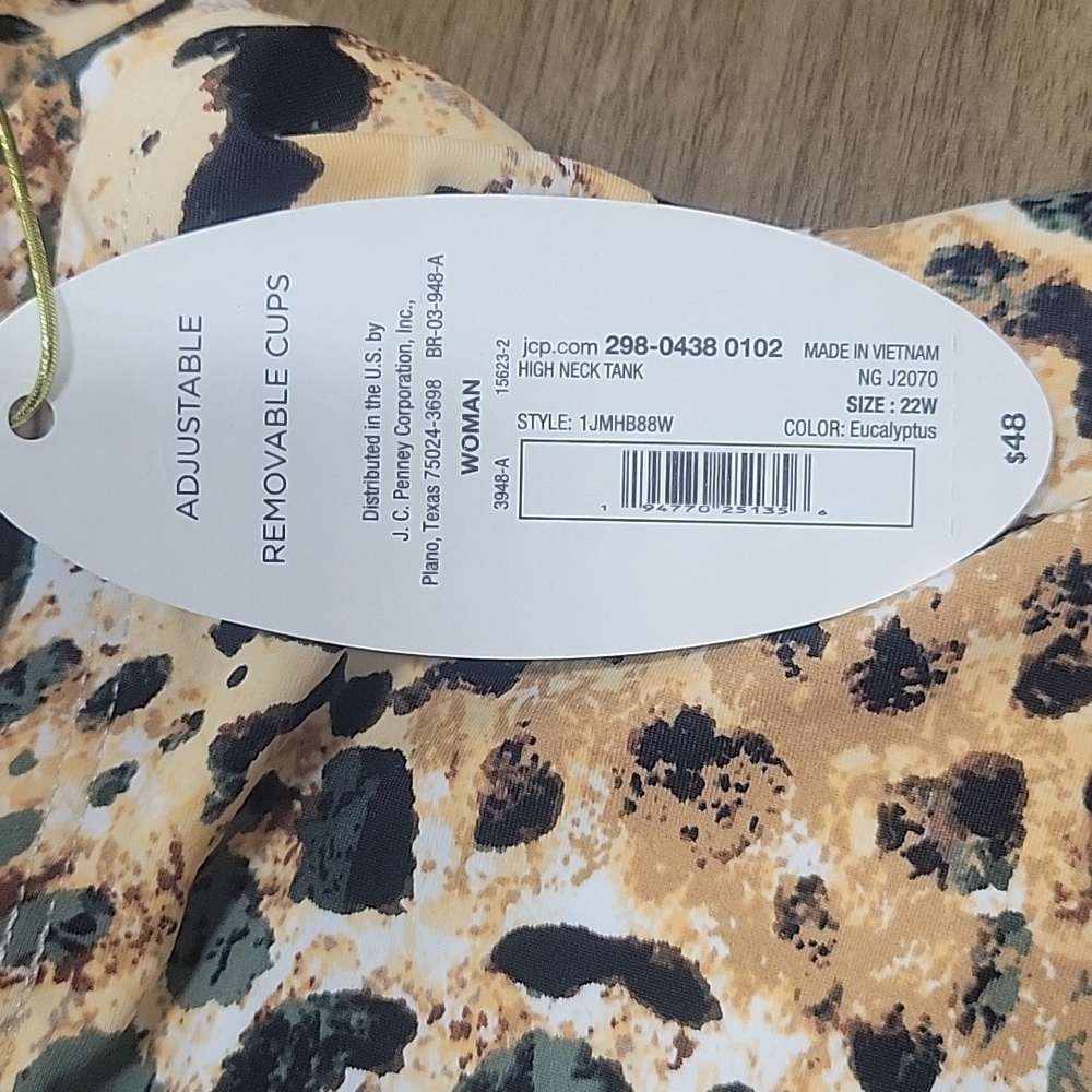 Mynah-Leopard Print NWT-Two Piece Mynah Bathing Suit-Size 22W - Picture 9 of 17